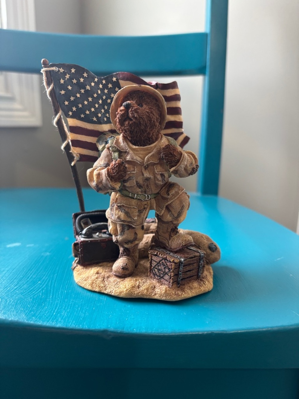 Boyds Bears Patriotic Soldier Bear Figurine - Brown and Tan